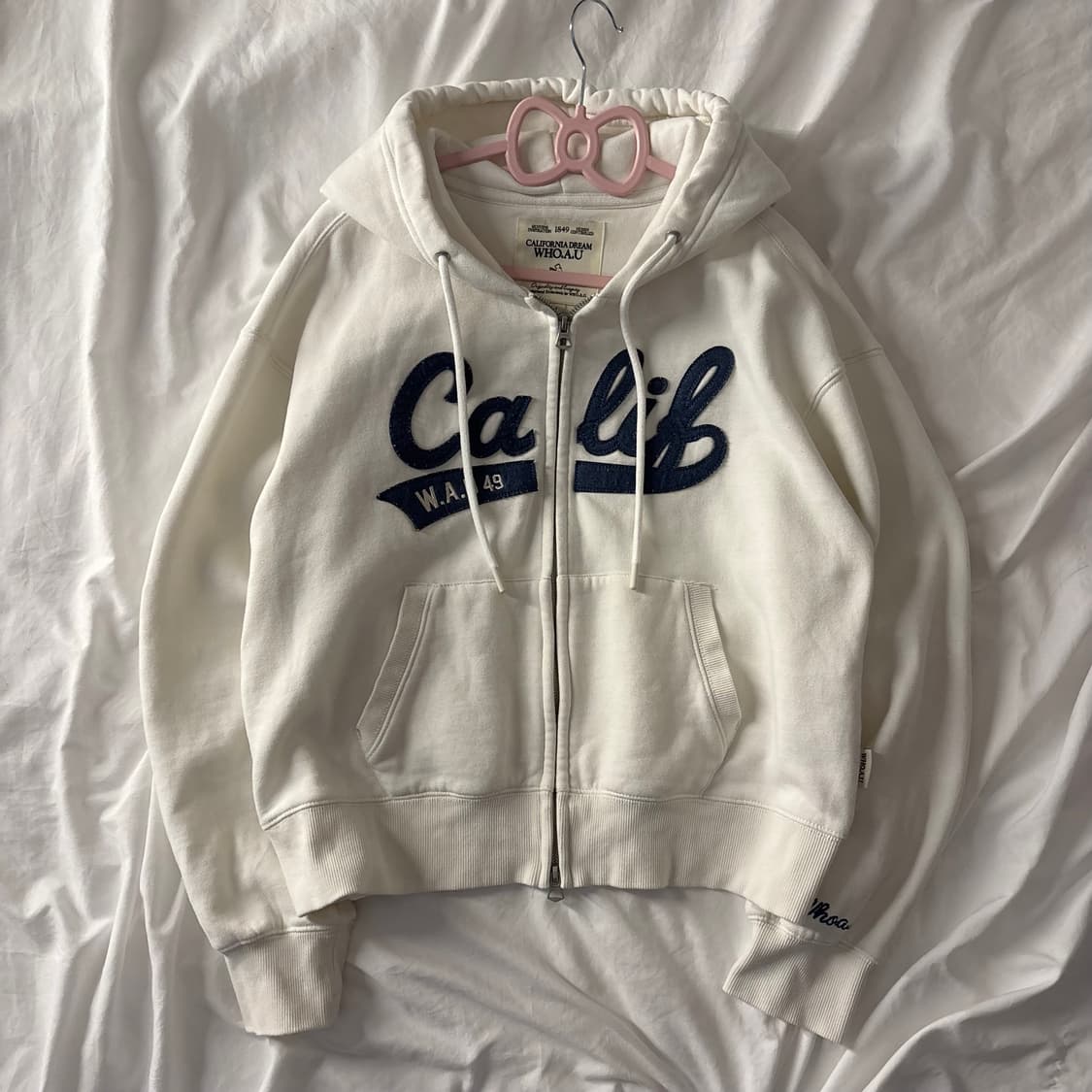 후아유 화이트 후드집업 상품이미지2