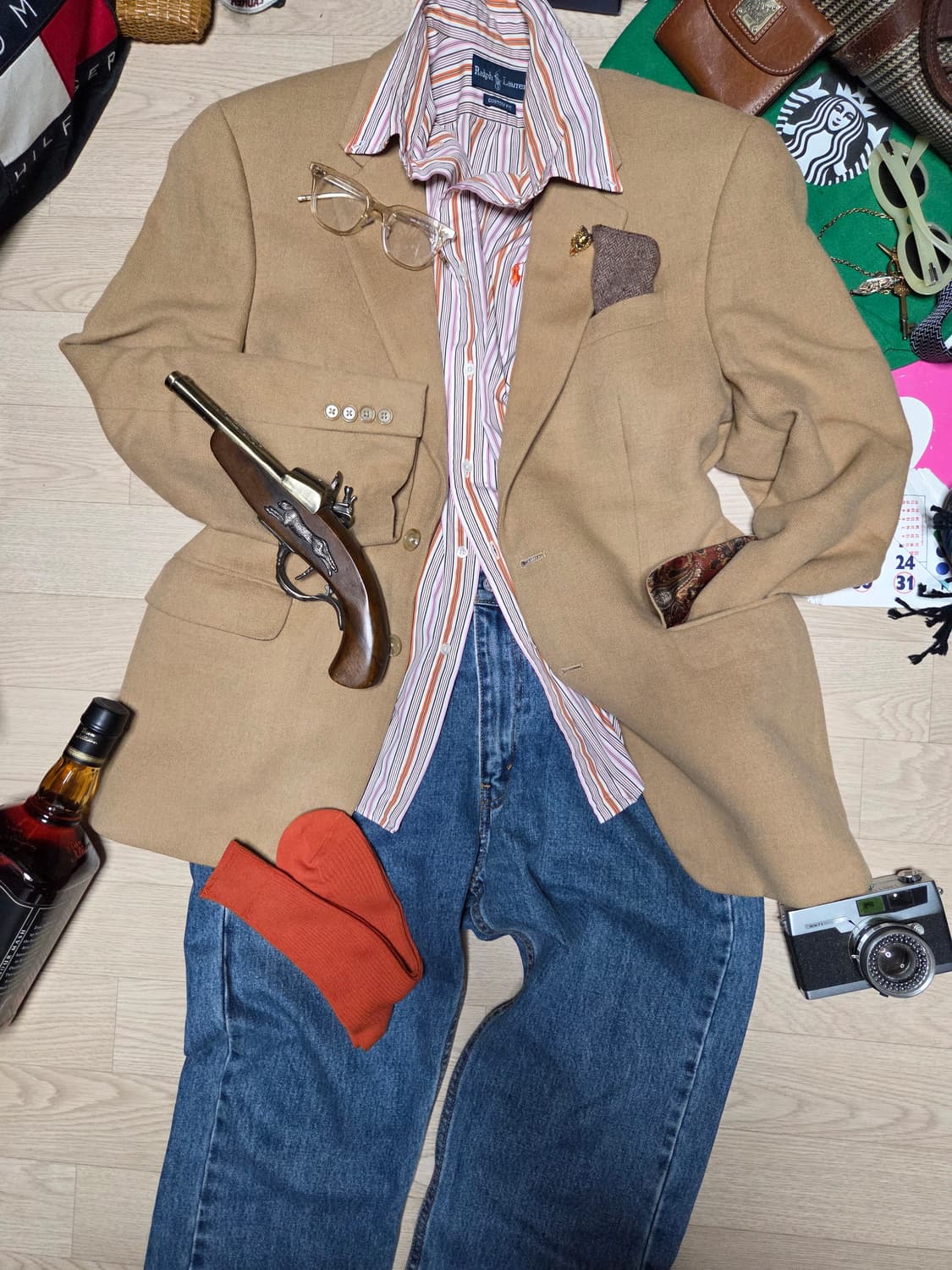 POLO RALPH LAUREN 자켓 블레이저 베이지 페이즐리 상품이미지4