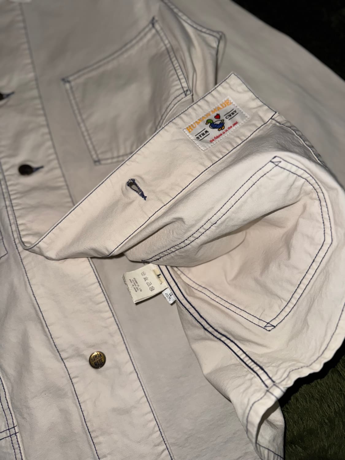 [L] 휴먼메이드 가먼트 다잉 커버올 자켓 오프화이트 상품이미지9