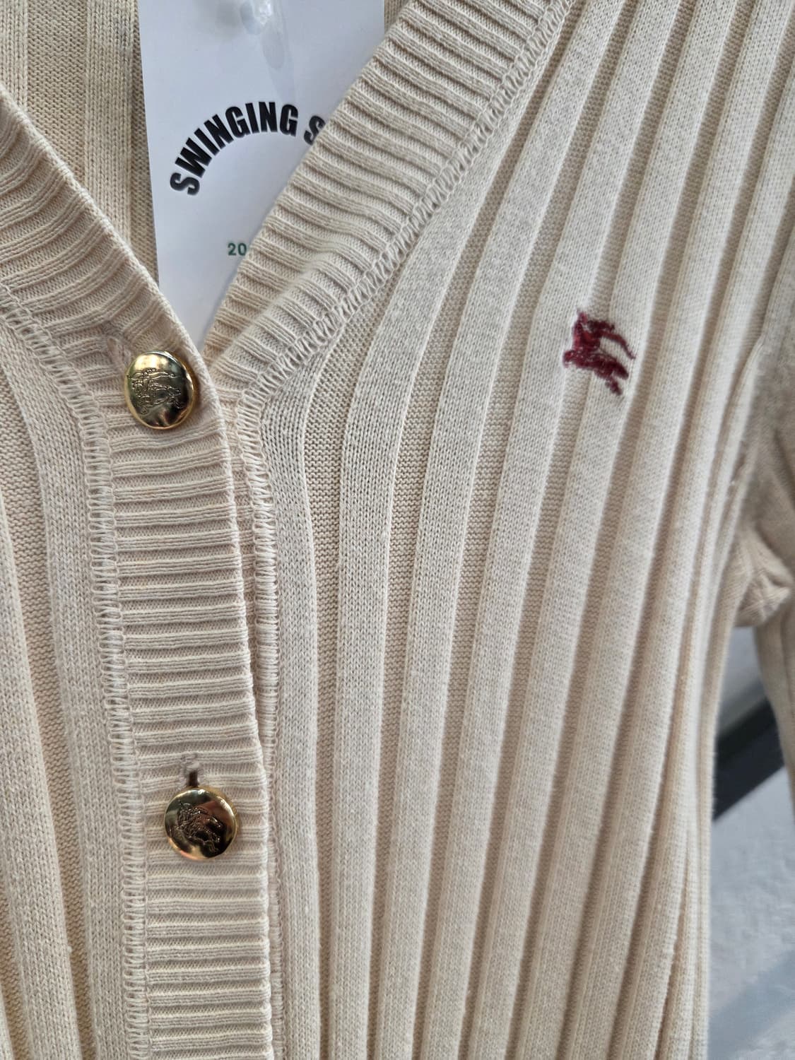 Burberry 버버리 아이보리 골지 니트가디건 상품이미지2