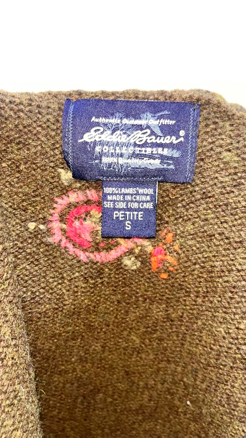 케미컬시스터즈 빈티지 올리브 자수 니트가디건 상품이미지5