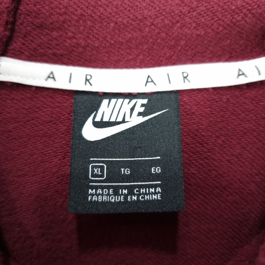 [나이키] 로고 프린팅 오버핏 크롭 후드 집업 버건디 M19750 상품이미지8