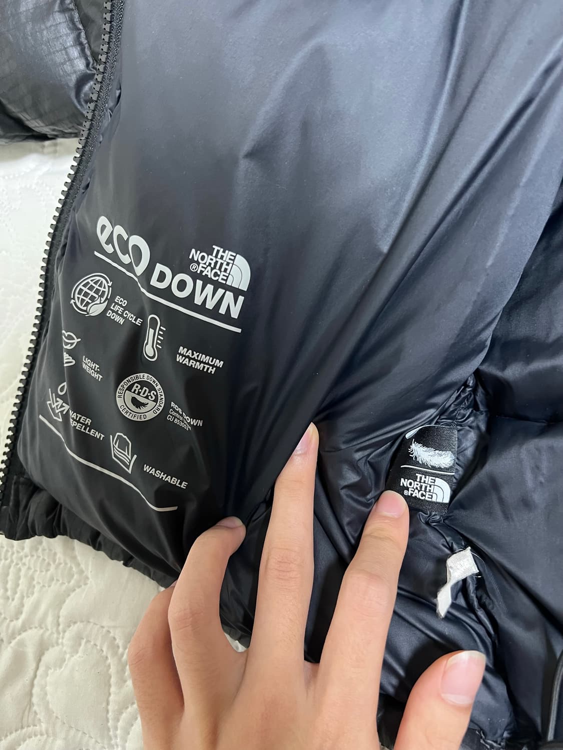 [블랙/L] 노스페이스 화이트라벨 노벨티 눕시 다운 자켓 상품이미지8
