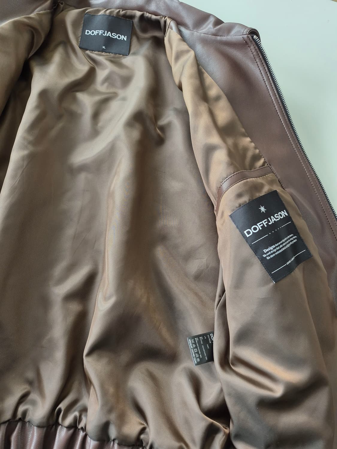 도프제이슨  심플한 레더 자켓XL 상품이미지8