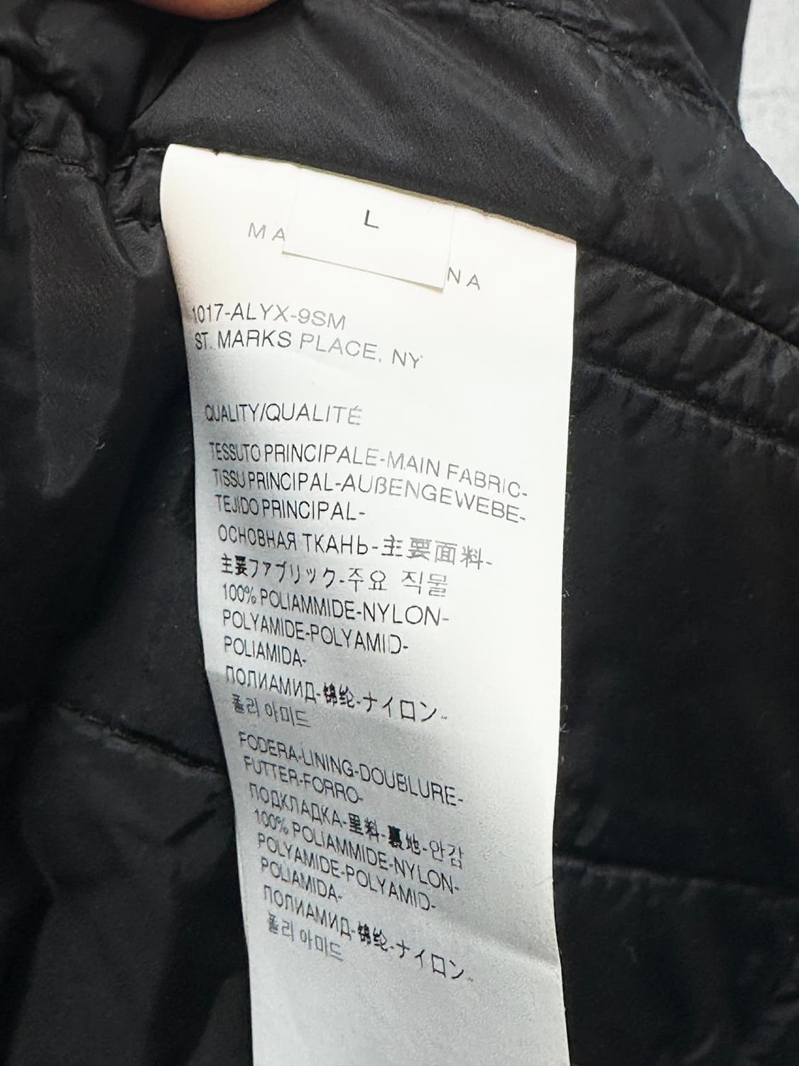 ALYX 1017 9SM 패딩 쉘 코트 블랙 L (민트급) 상품이미지10