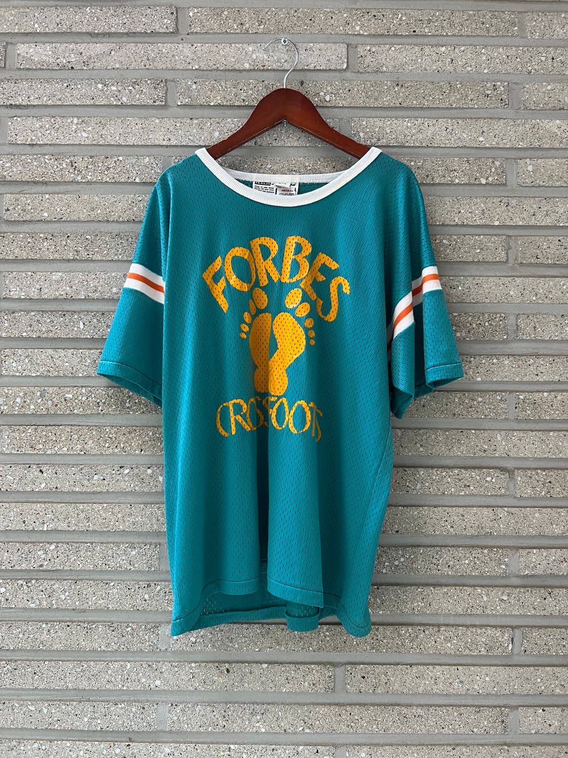 [M]80's USA Made FORBES 풋 프린팅 나일론 져지 상품이미지2
