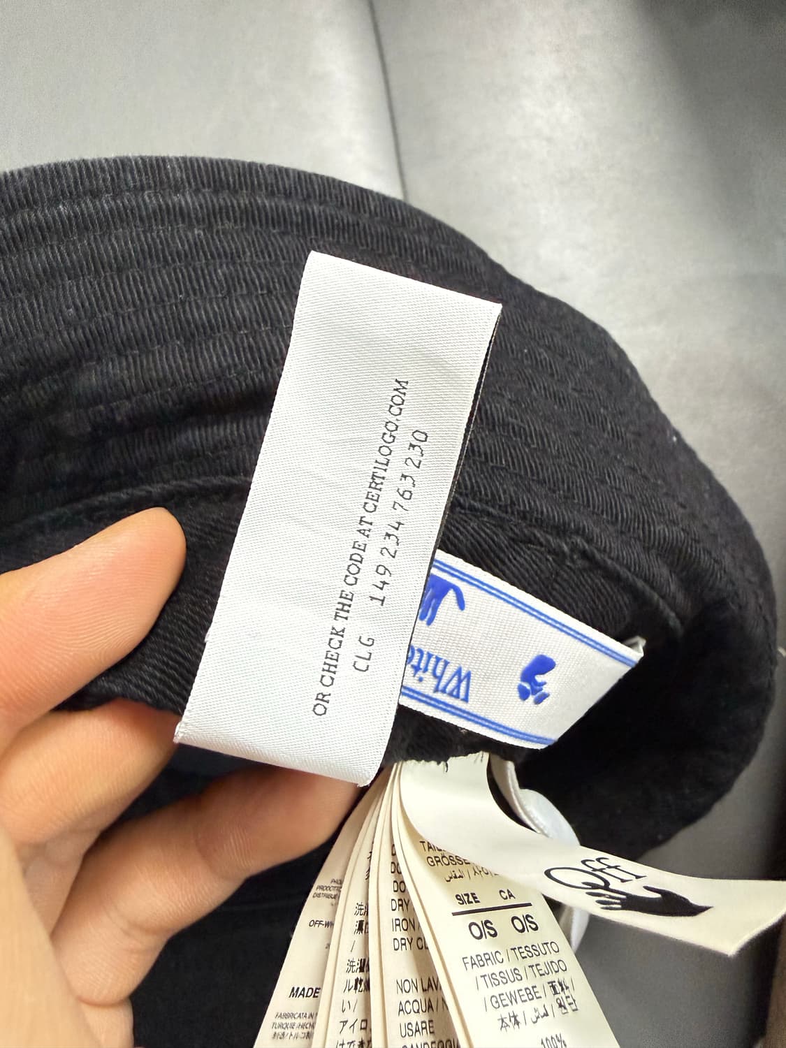 오프화이트 블랙 벙거지 모자 O/S 상품이미지5