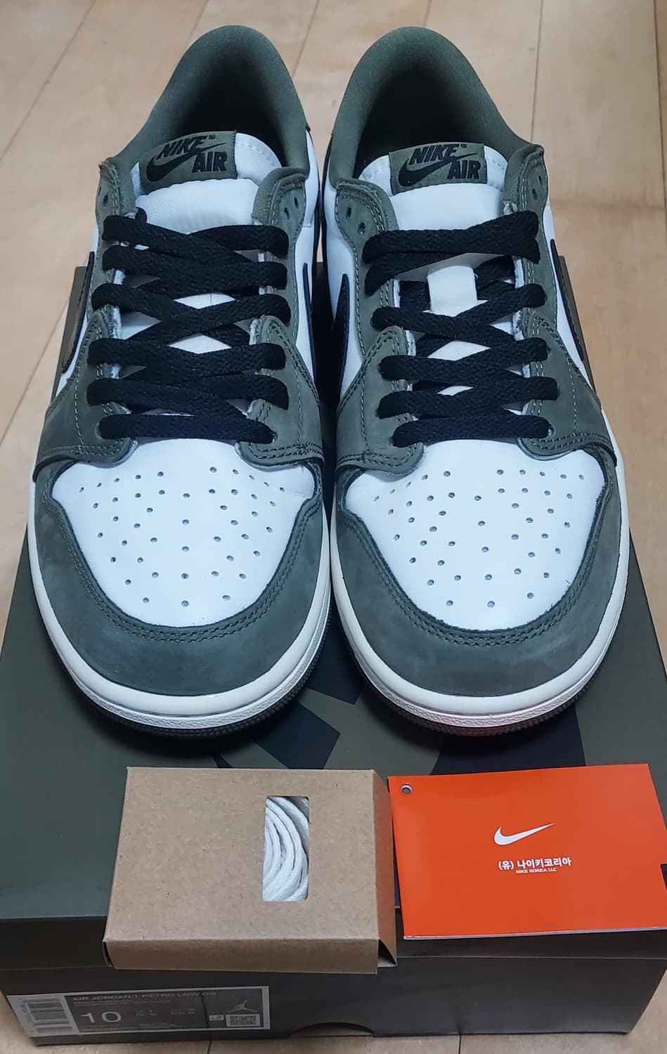 (280)나이키 조던1로우 OG 미디엄 올리브 블랙 상품이미지2