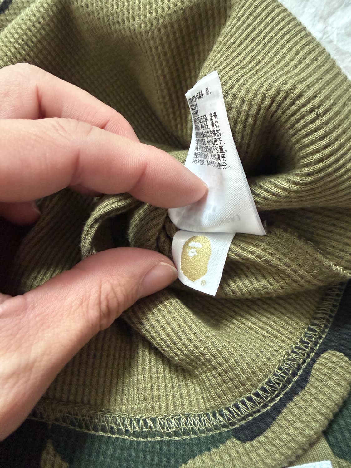 베이프 25fw 1st 카모 써멀 긴팔 티셔츠 그린 XL 상품이미지6