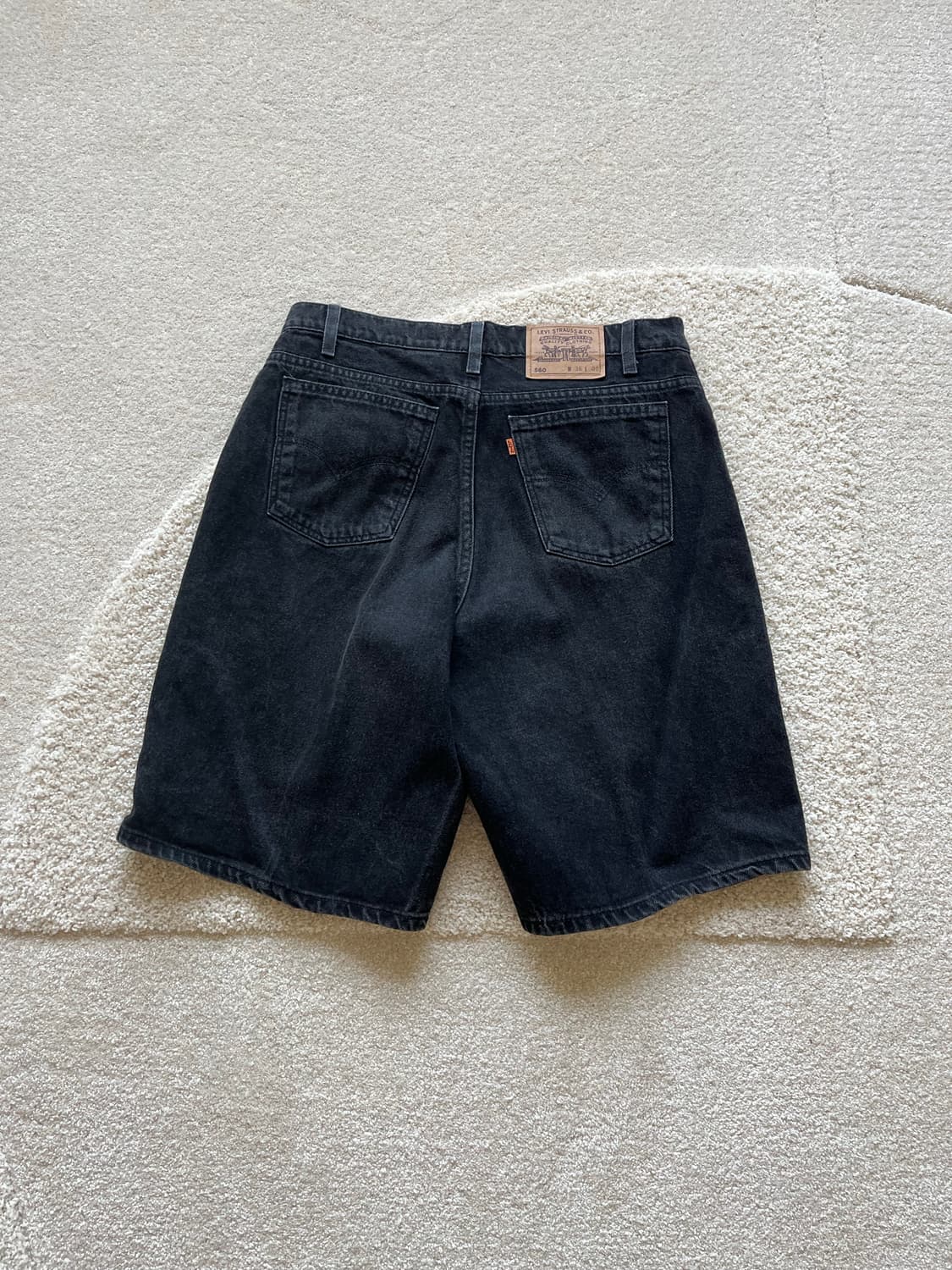90s Levi's 560 오렌지탭 블랙 데님 쇼츠 (31-33) 상품이미지8