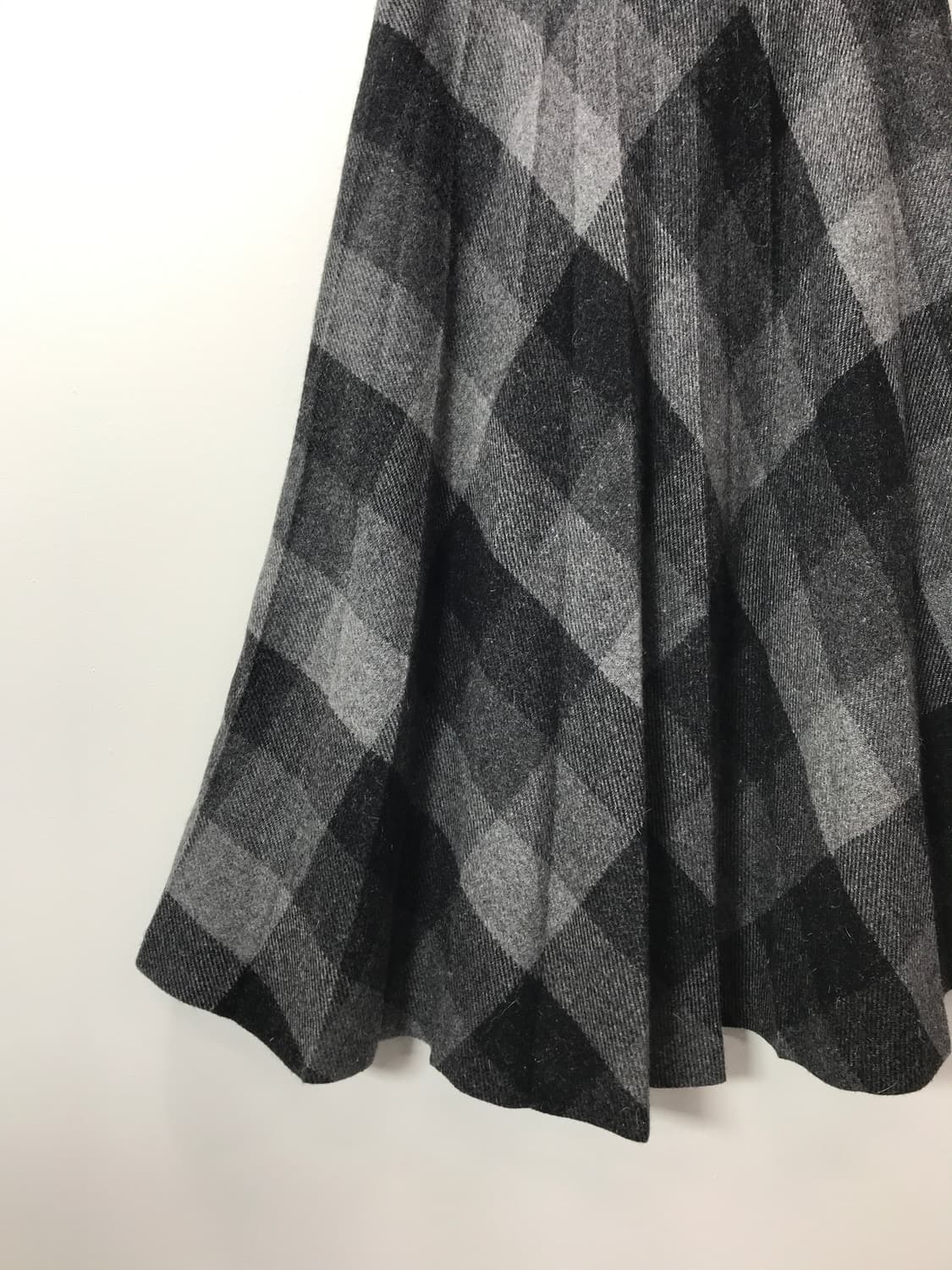 Jpn Wool Monochrome Check Midi Skirt 상품이미지5