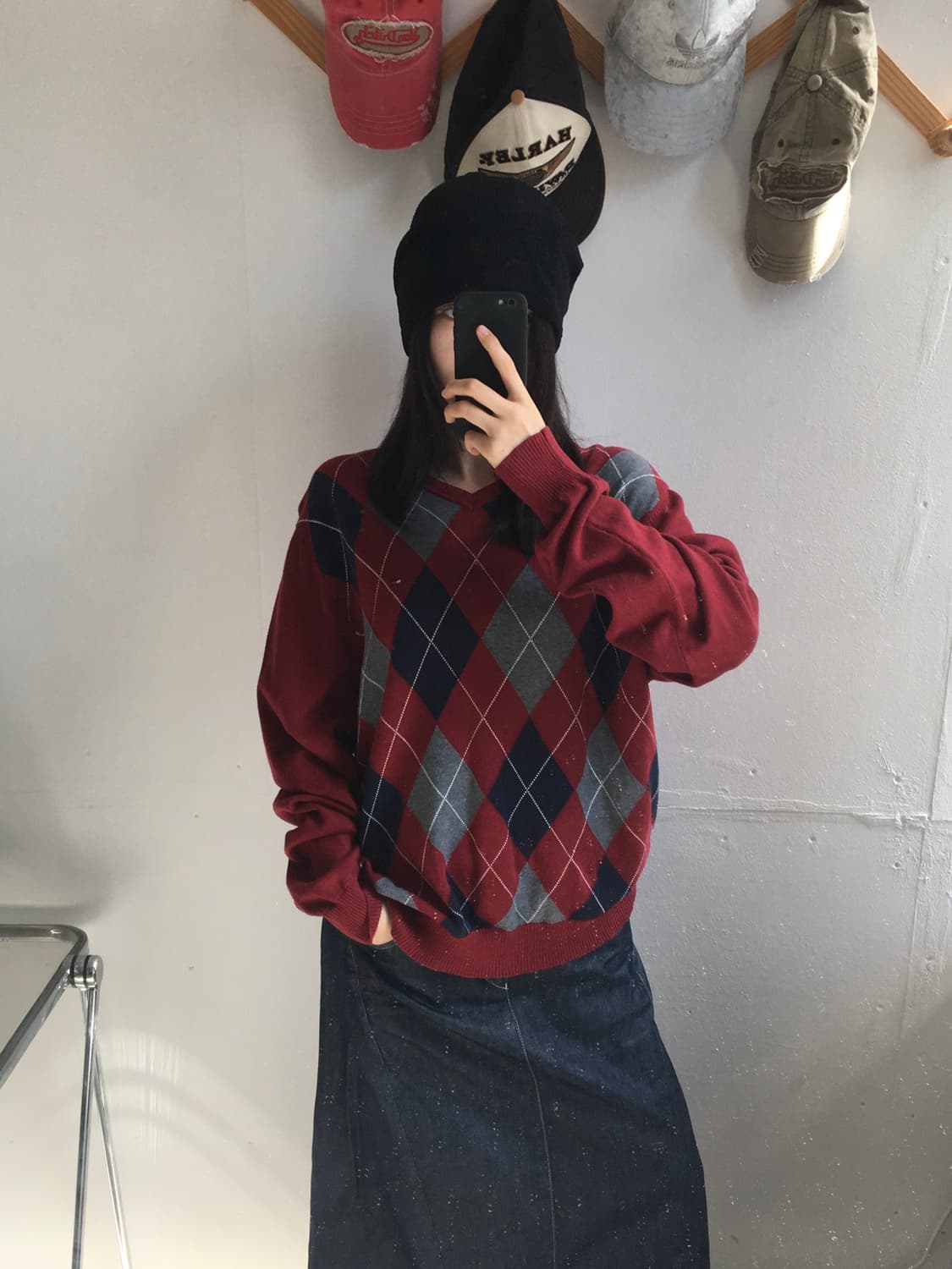 타미힐피거 아가일패턴 니트 상품이미지1