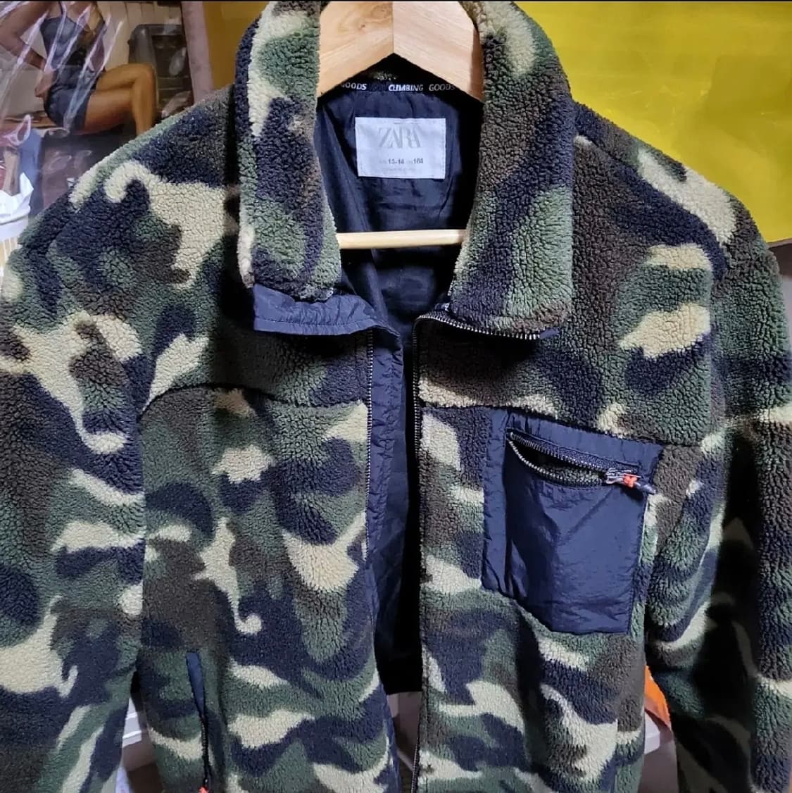 자라 164 밀리터리 양털뽀글이 카고 후리스 패딩자켓 zara 상품이미지4