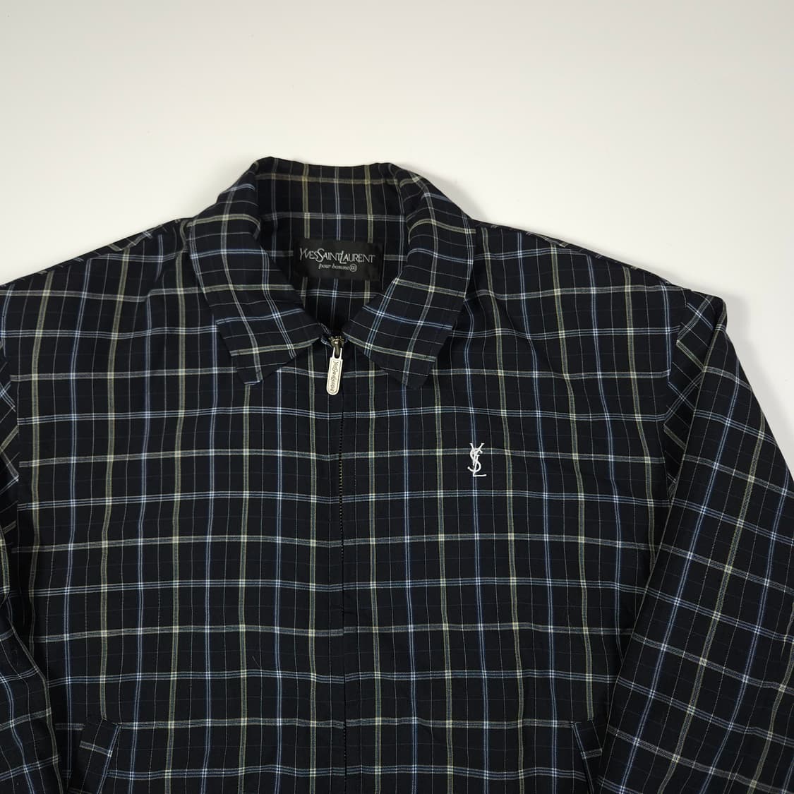 YSL 입생로랑 체크 블루종 자켓 상품이미지2