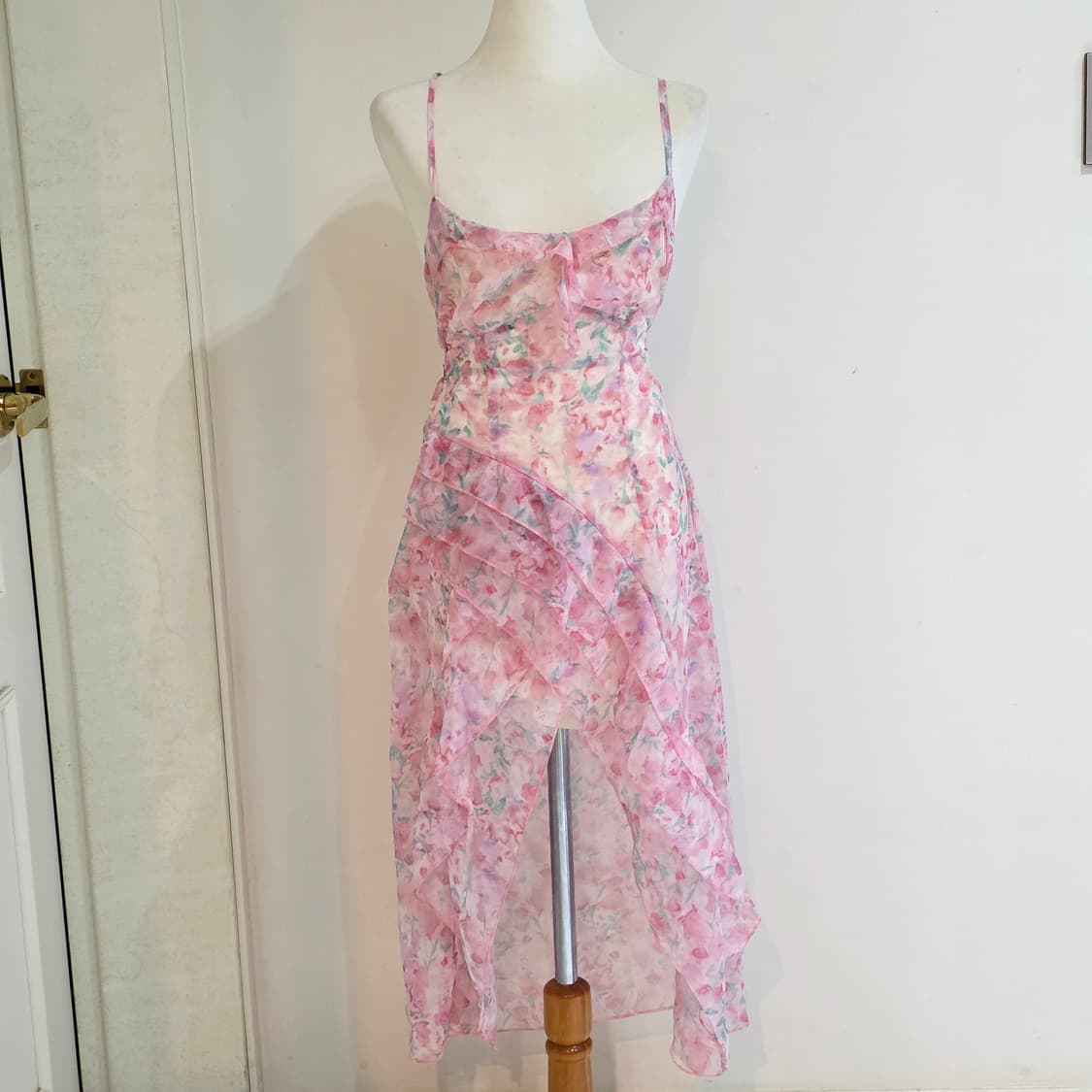 빈티지무드 백예린깔 수채화 셔링원피스 상품이미지2