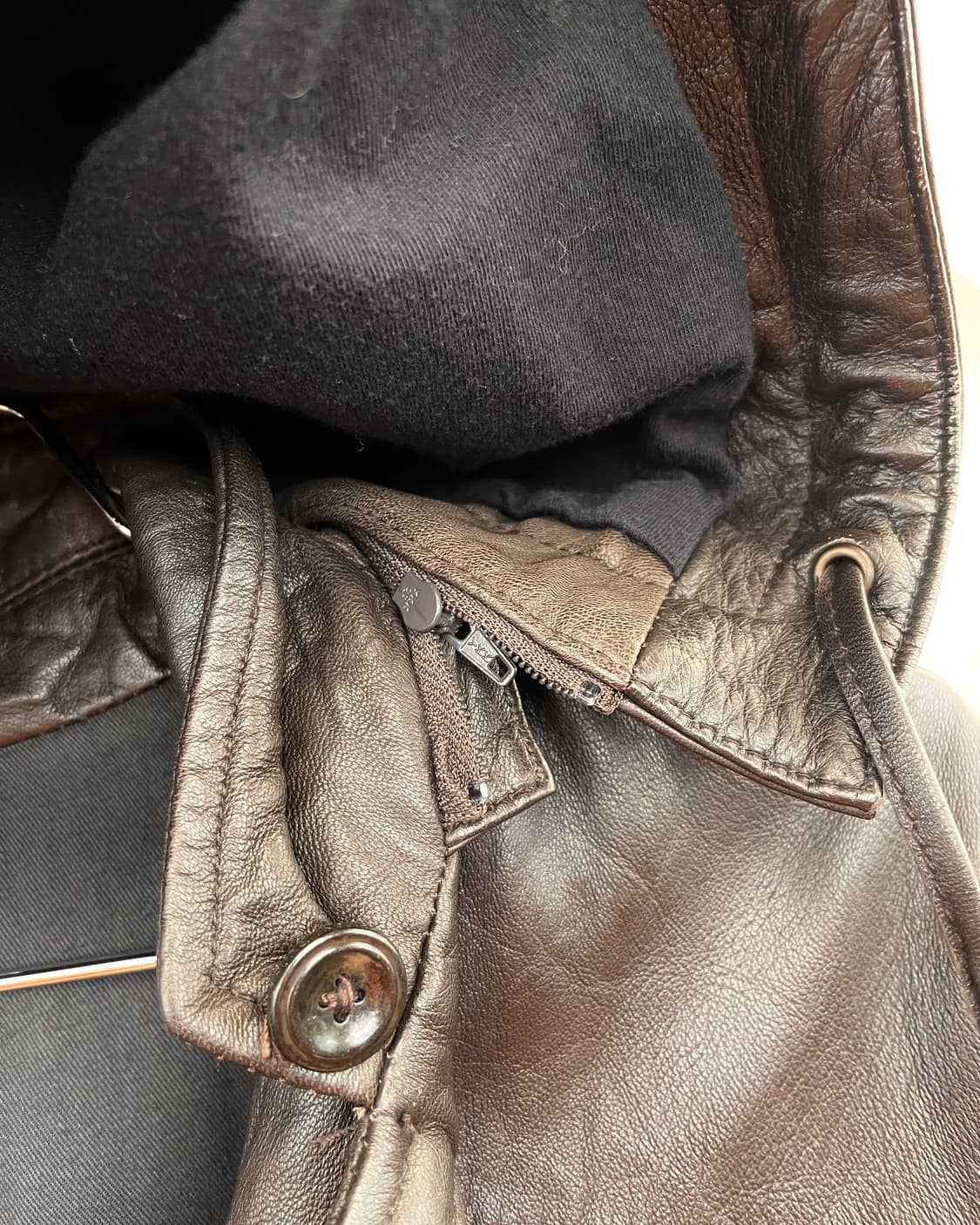 [S] 아르마니 익스체인지 레더 후드 테일러드 자켓 상품이미지6