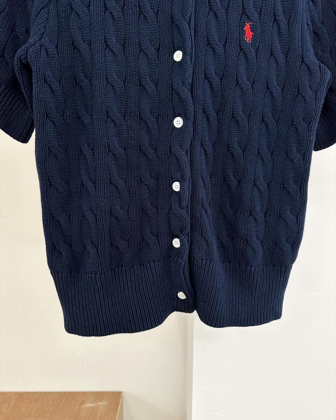 폴로랄프로렌 네이비 레드포니 케이블 하프 가디건  상품이미지5