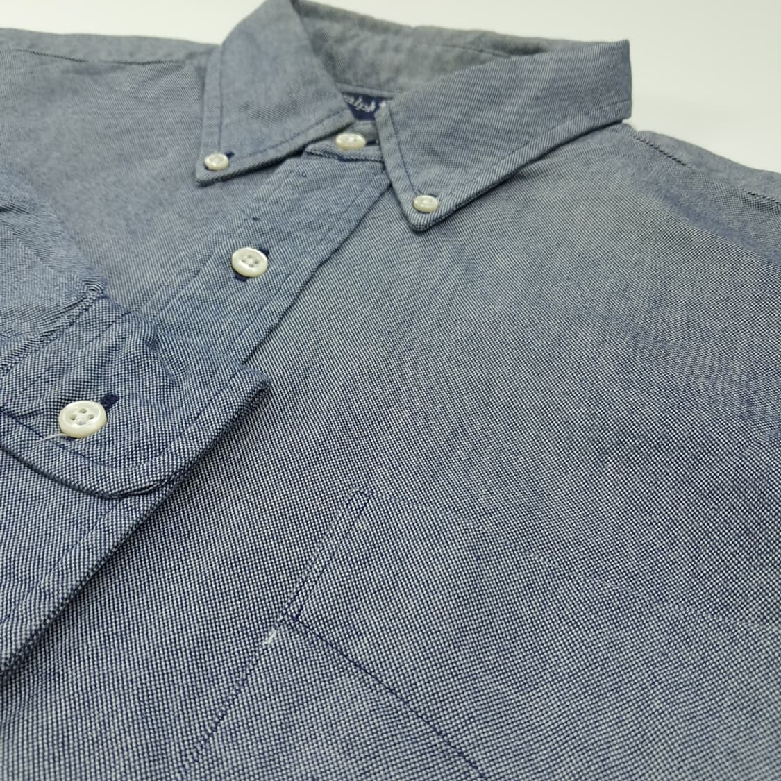 CL593 L 폴로 90s 말레이시아판 샌드 다크 인디고 빅옥스포드 셔 상품이미지4