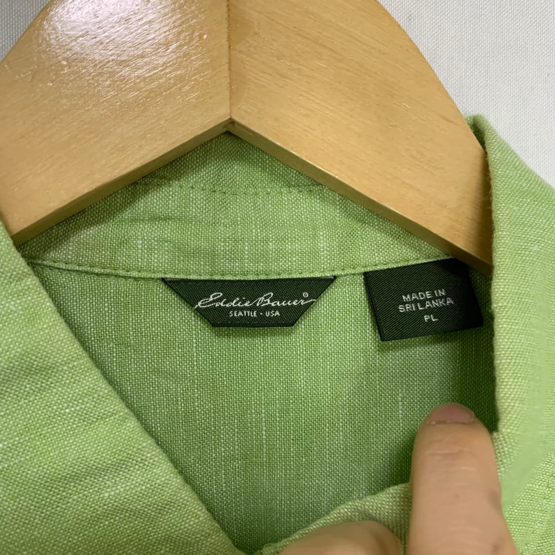 에디바우어 린넨 혼방 반팔 셔츠 그린 남녀공용 상품이미지6