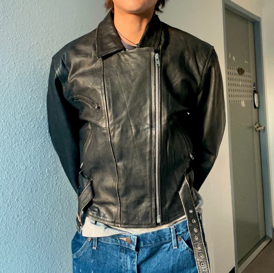빈티지 소가죽 라이더자켓 상품이미지1