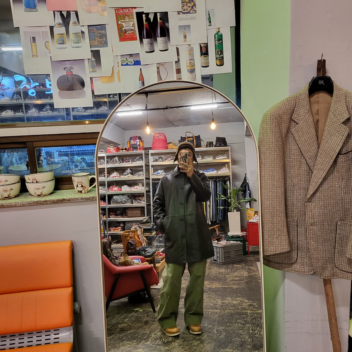 CRENCIA 레더 롱 자켓 (100) 상품이미지2