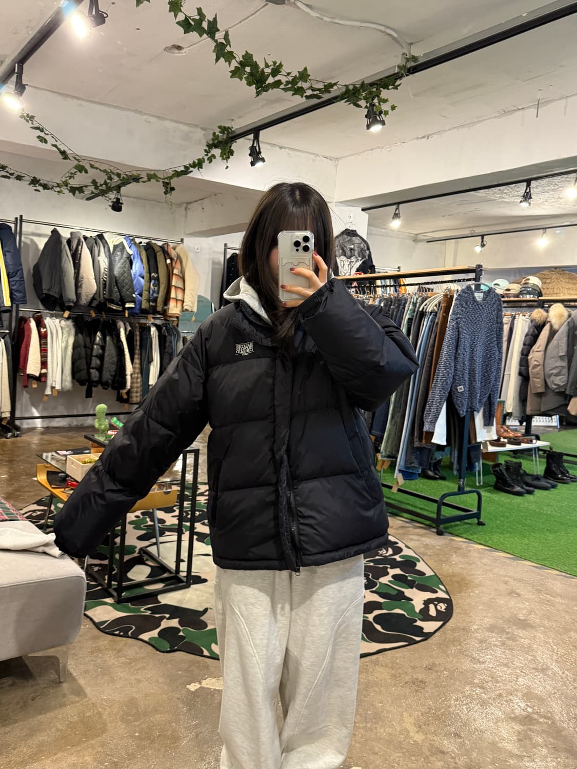 마리떼프랑소와저버 클래식 로고 패딩 블랙 상품이미지5