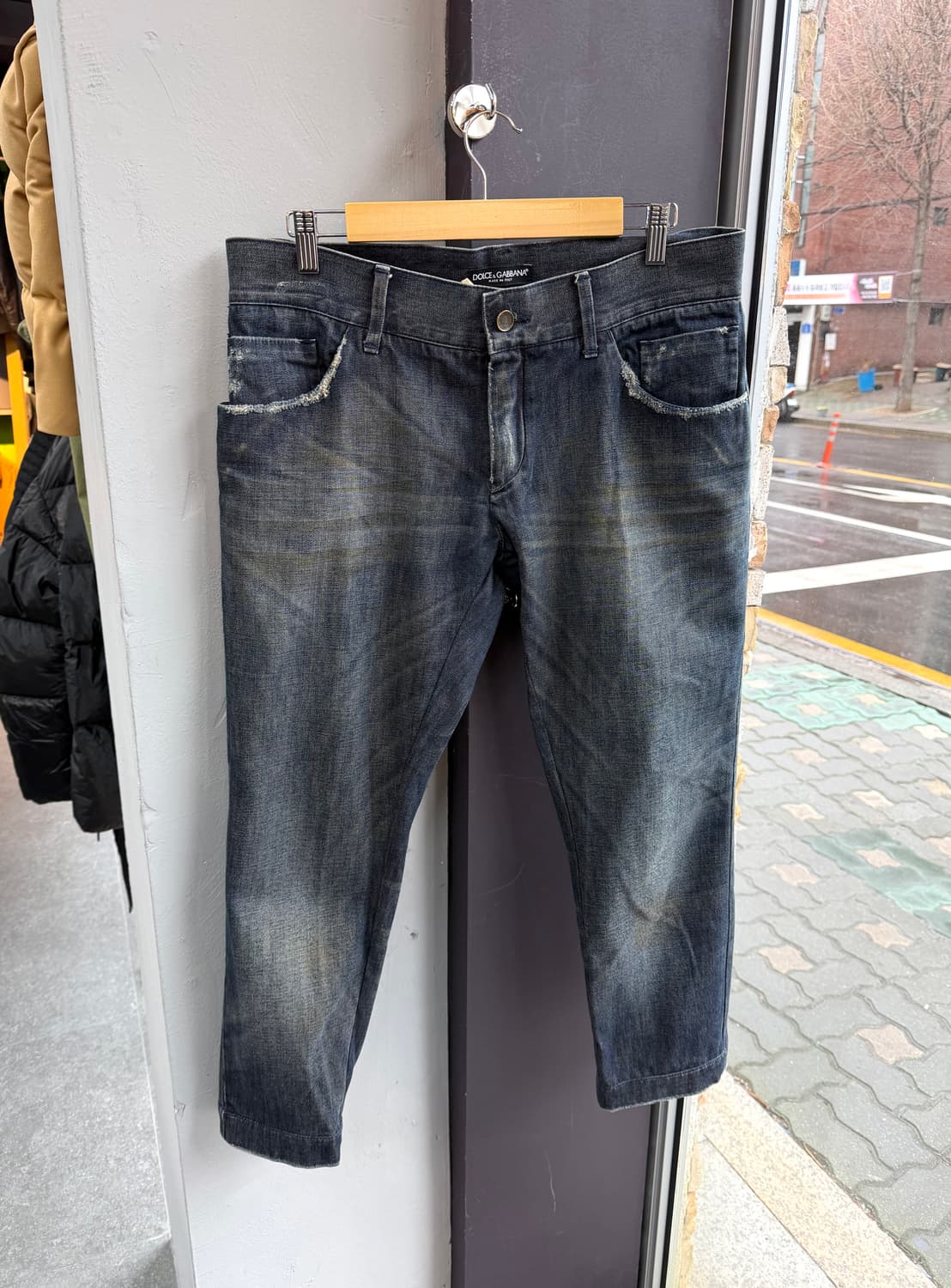 34/ 돌체앤가바나 맨즈 컬렉션 백패치 디스 9부 데님 팬츠 상품이미지3