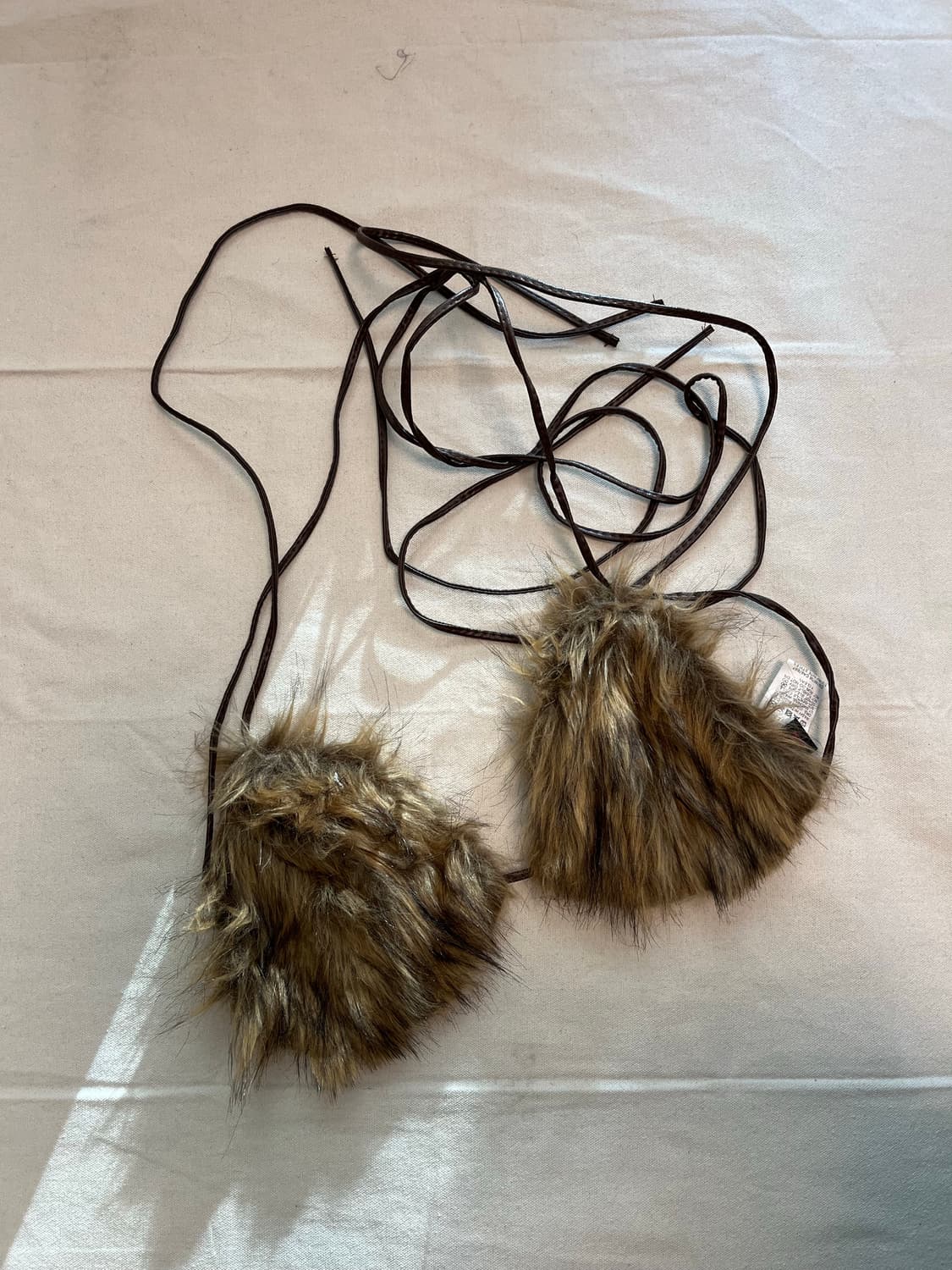 brown fur bikini top 상품이미지1