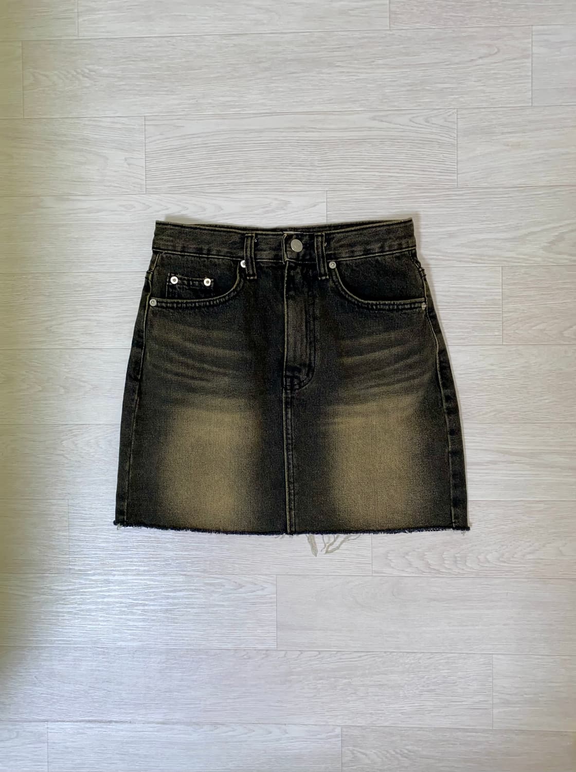빈티지 워싱 데님 미니스커트 스커트 치마 상품이미지1