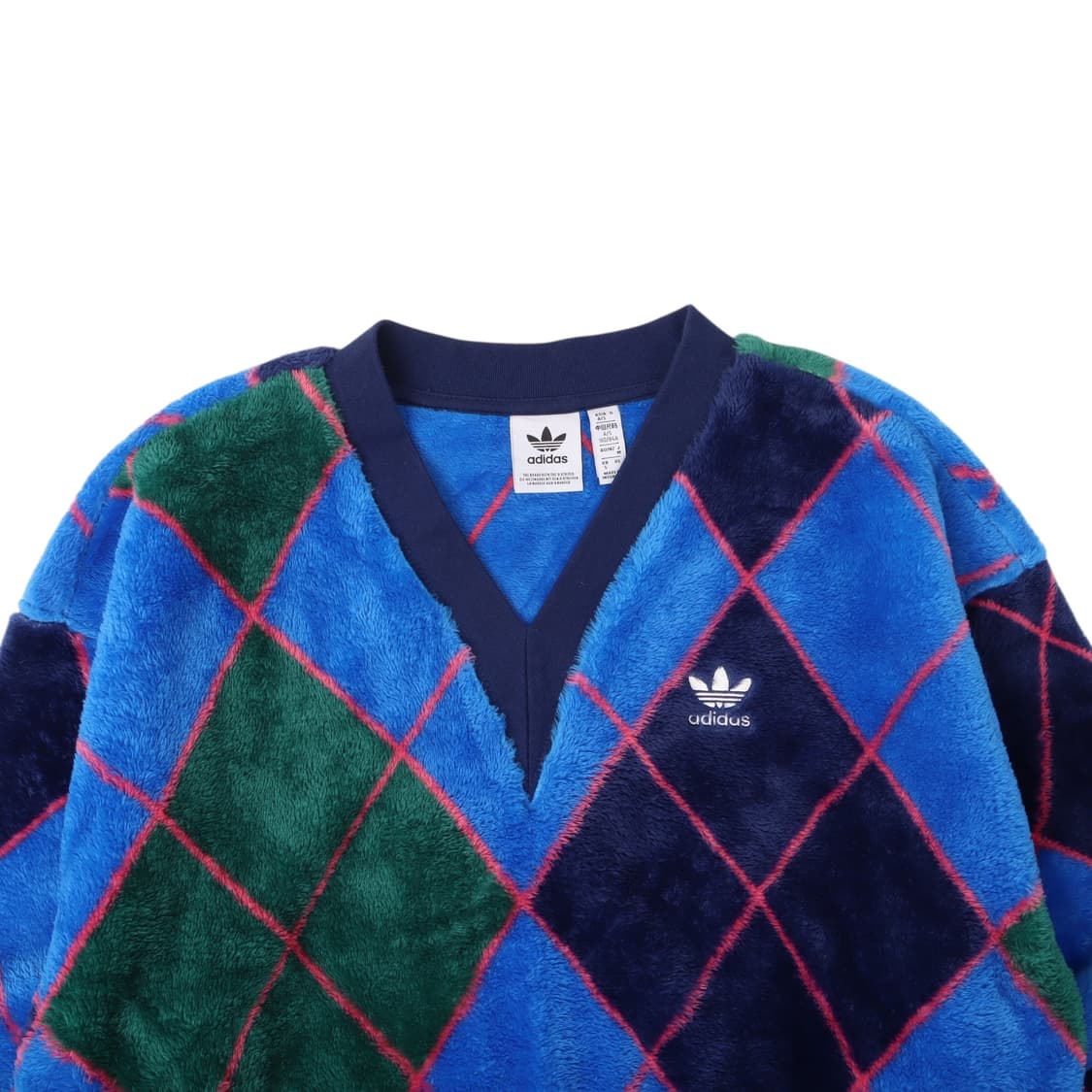 아디다스 아가일 체크 퍼 플리스 스웻셔츠 상품이미지2