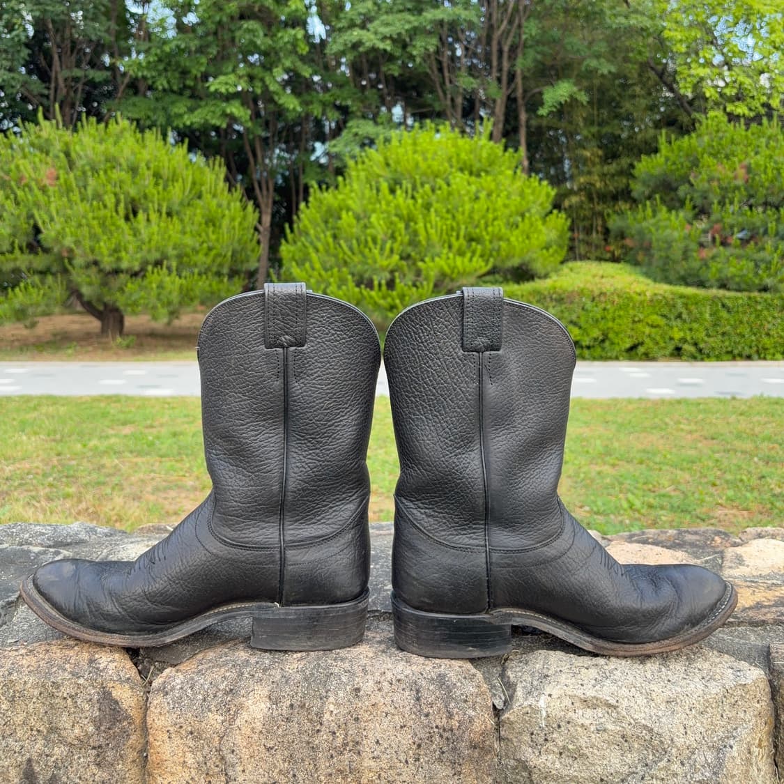 Olathe Boots 블랙 레더 웨스턴 부츠 상품이미지6