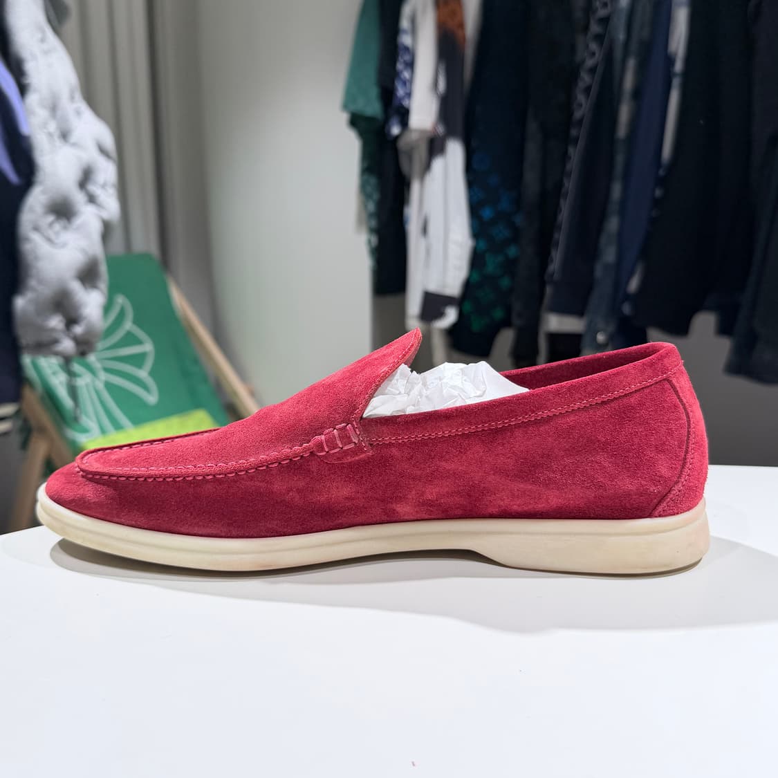 (A/41) / 로로피아나 썸머워크 스웨이드 로퍼 버건디 상품이미지6