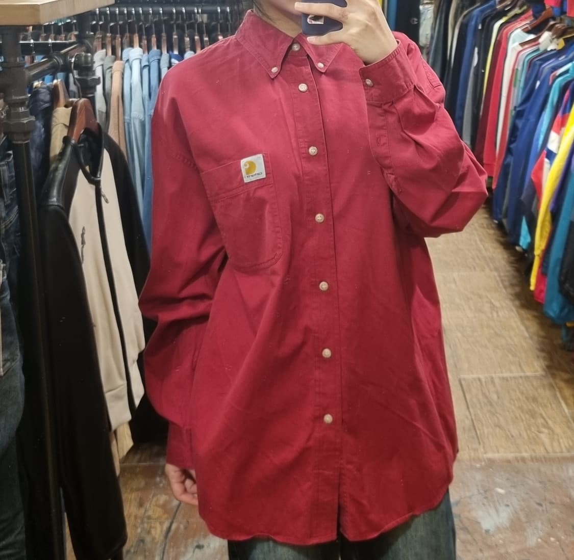 [Hi] 칼하트 긴팔 셔츠 레드 상품이미지1