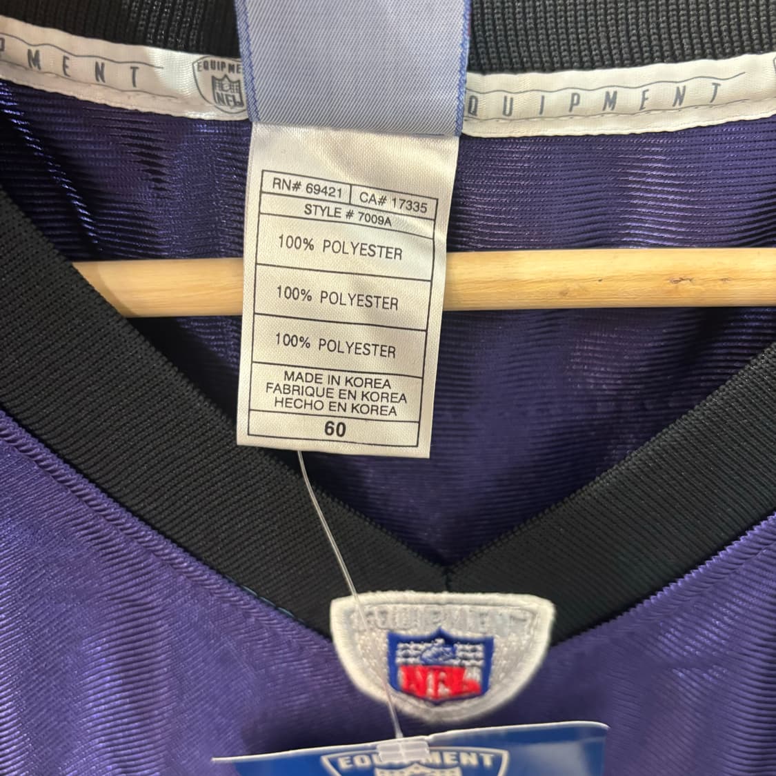NFL X 리복 볼티모어 레이븐스 퍼플 럭비져지 3XL 상품이미지8