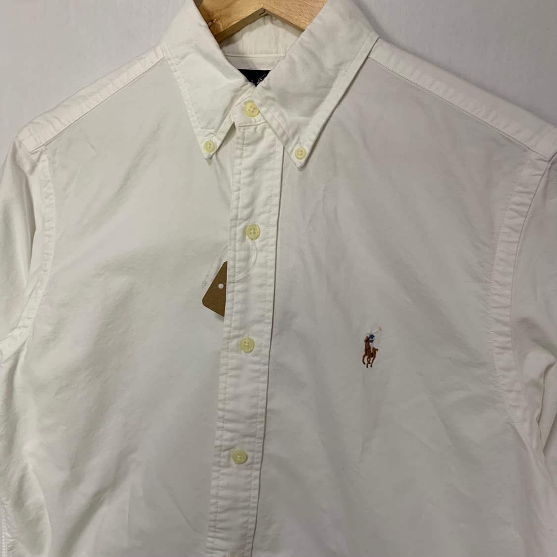 폴로랄프로렌 클래식 핏 반팔 셔츠 아이보리 남성 S 남녀공용 상품이미지3