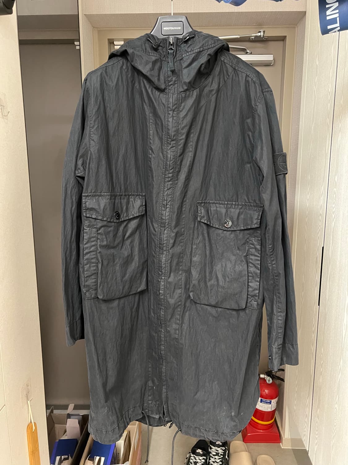 스톤아일랜드 고스트피스 50FILI 블랙 야상 바람막이 롱자켓 m사이즈 상품이미지1