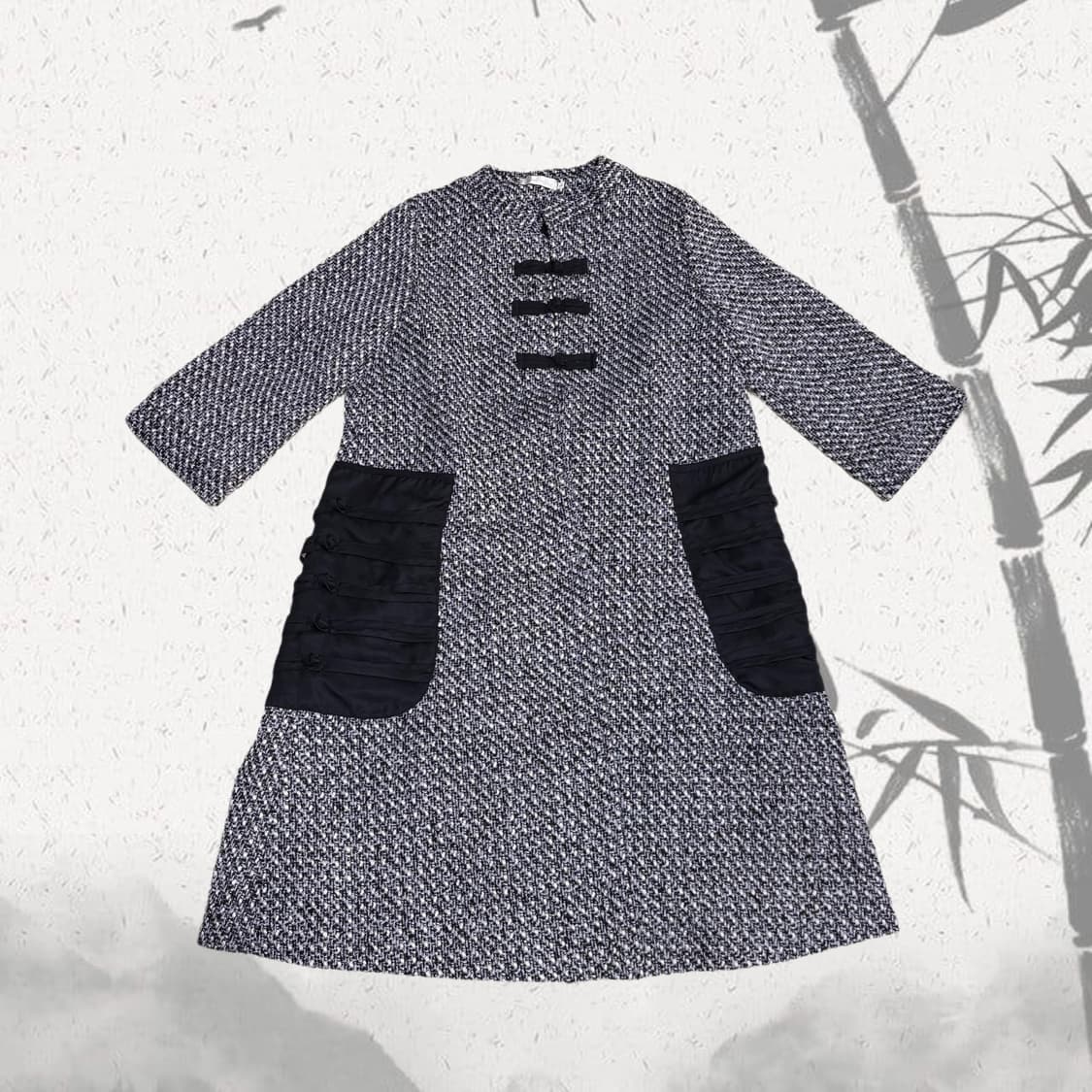 빈티지 블랙 차이나넥 코트 상품이미지1
