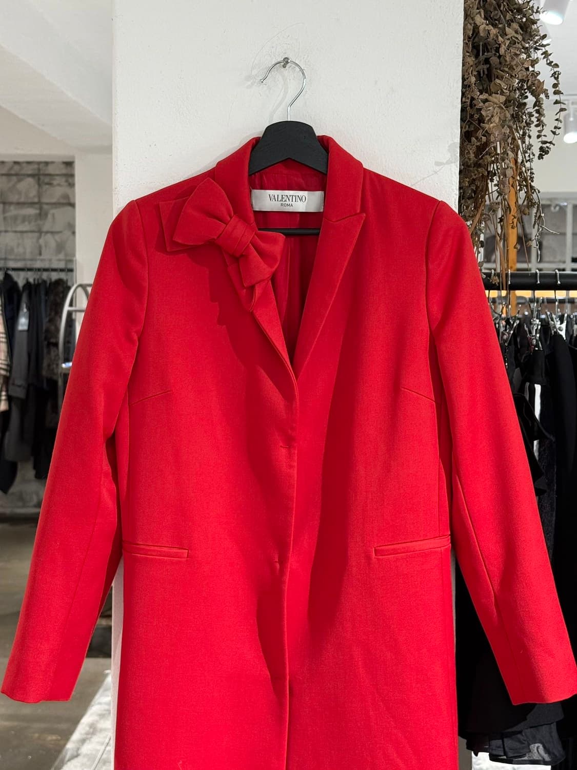 발렌티노 레드 리본 울 롱 코트 상품이미지2