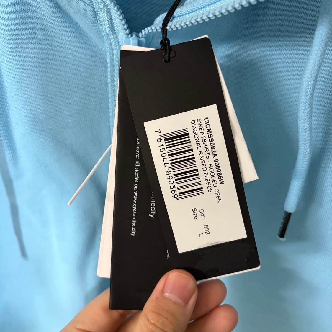 [새상품]씨피컴퍼니 CP컴퍼니 고글 후드집업 스카이블루 상품이미지3