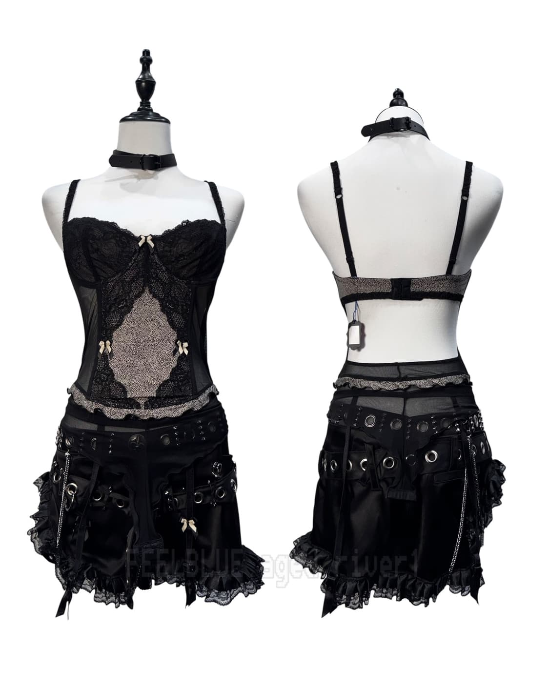 Fur-trimmed Wool Coat, Corset 2pcs set 상품이미지7