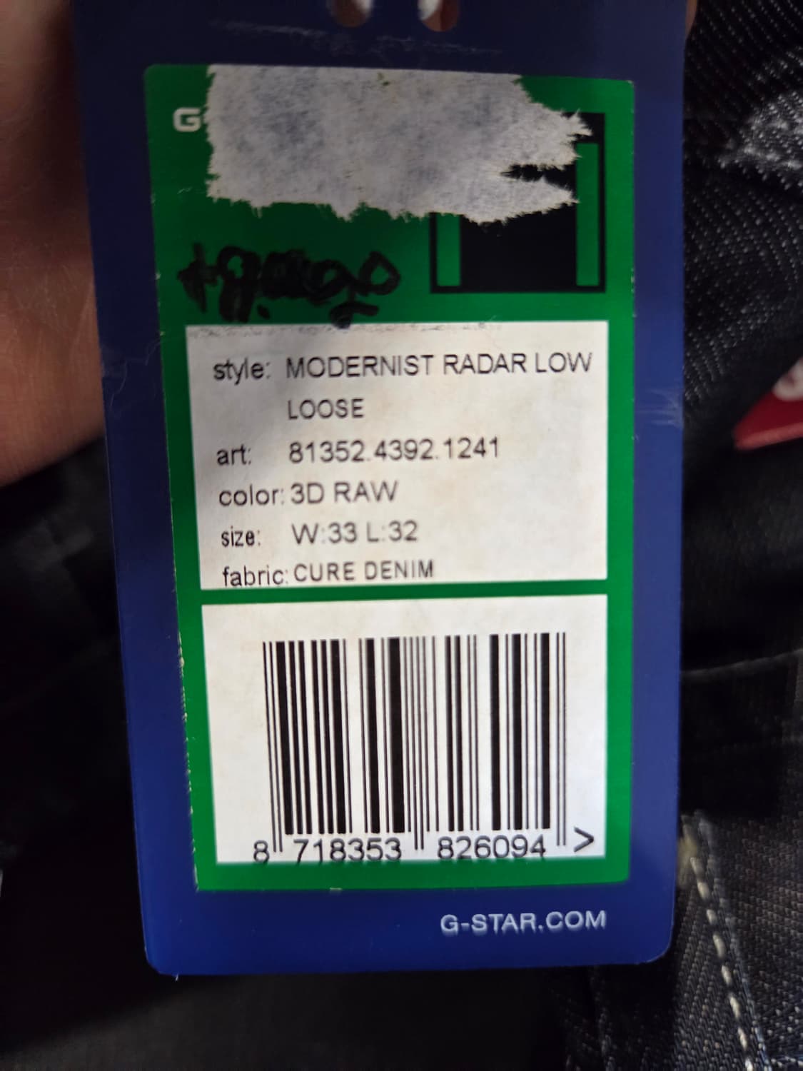 G-Star RAW 다크 데님 바지(W33/L32) 상품이미지9