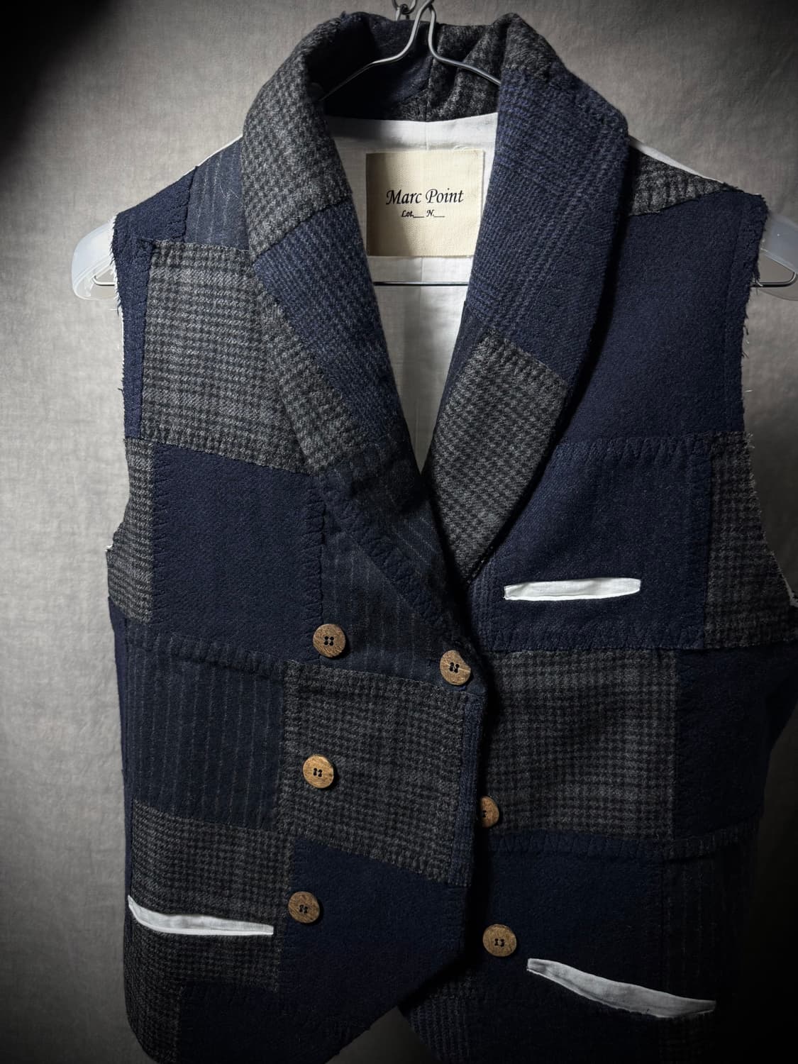 Marc Point Wool Patchwork Vest 상품이미지2