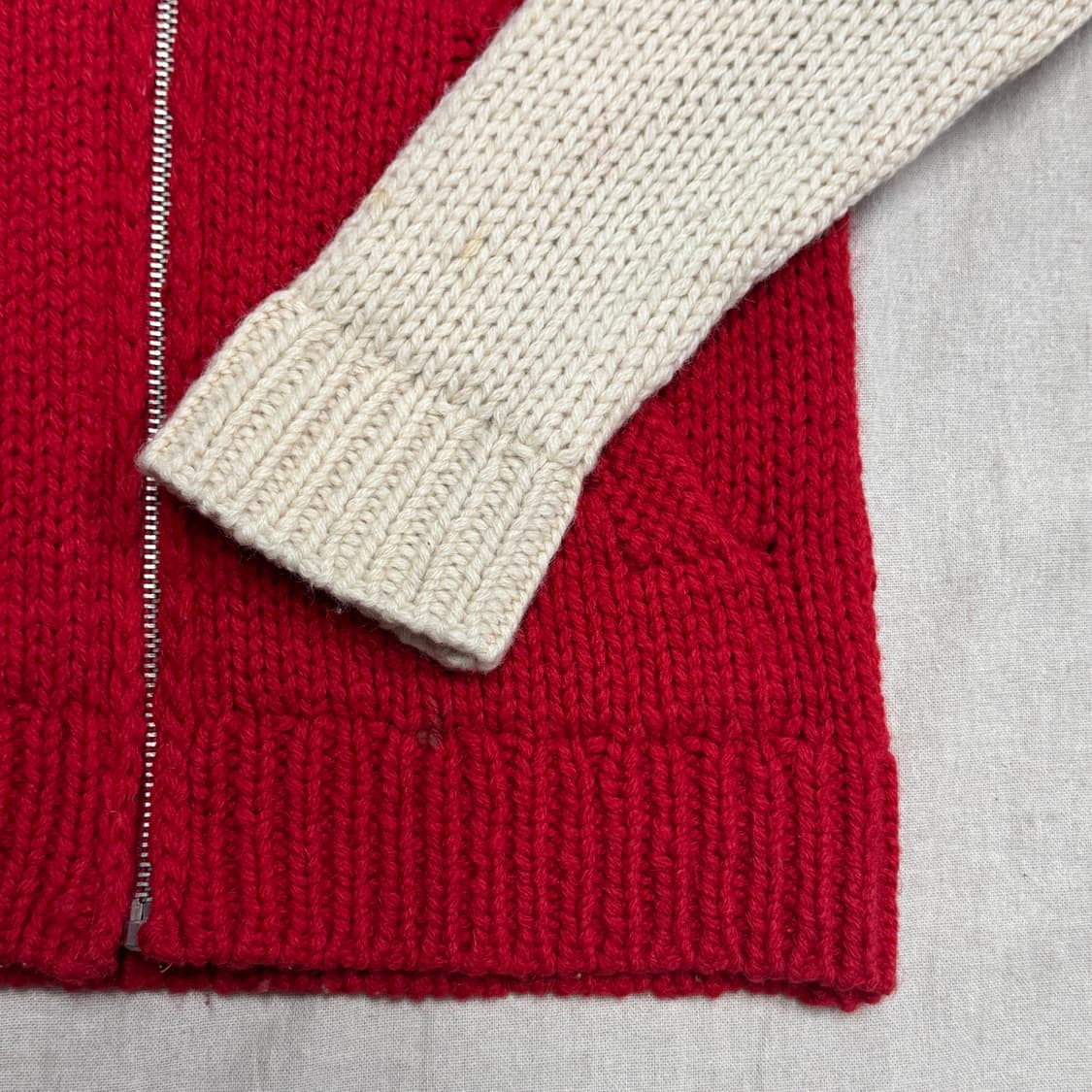 빈티지 숄카라 배색 스컬 니트 집업 95 상품이미지4