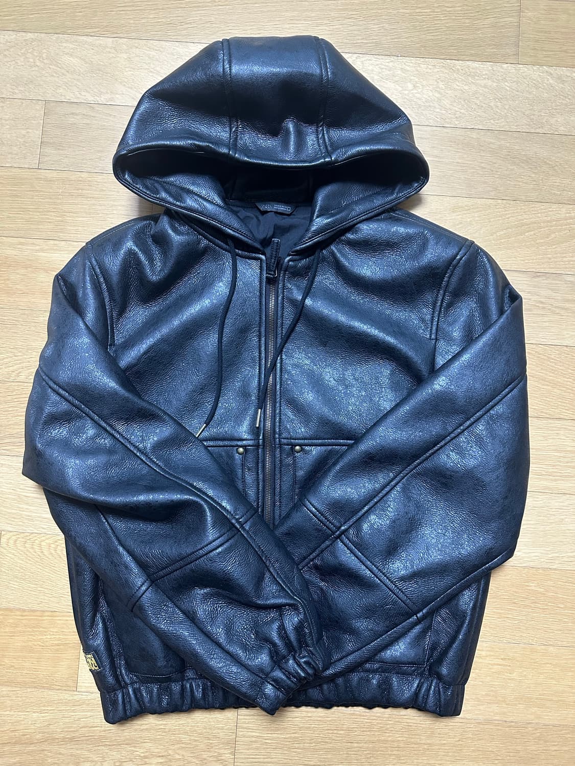 자라 후드 가죽 점퍼 상품이미지1