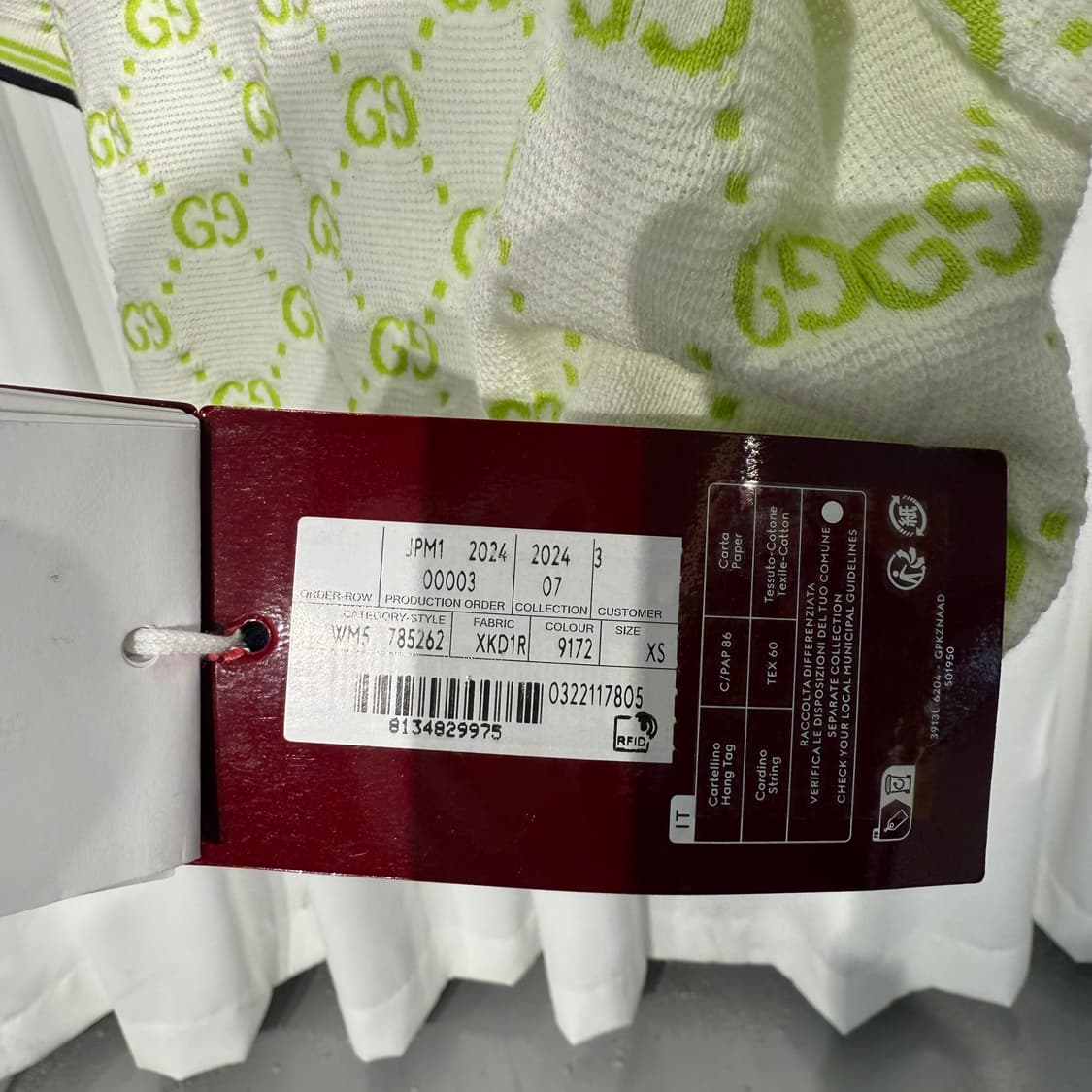 [정품] 구찌 자카드 GG 크롭 반팔 니트 XS사이즈 상품이미지5