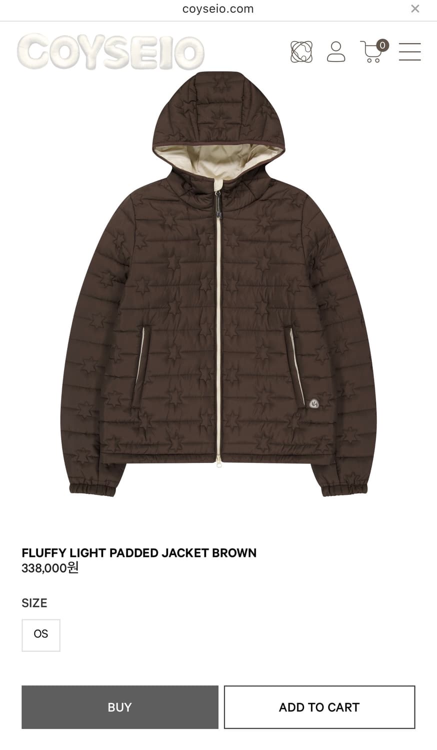 코이세이오 플러피 라이트 패디드 자켓 브라운 상품이미지1