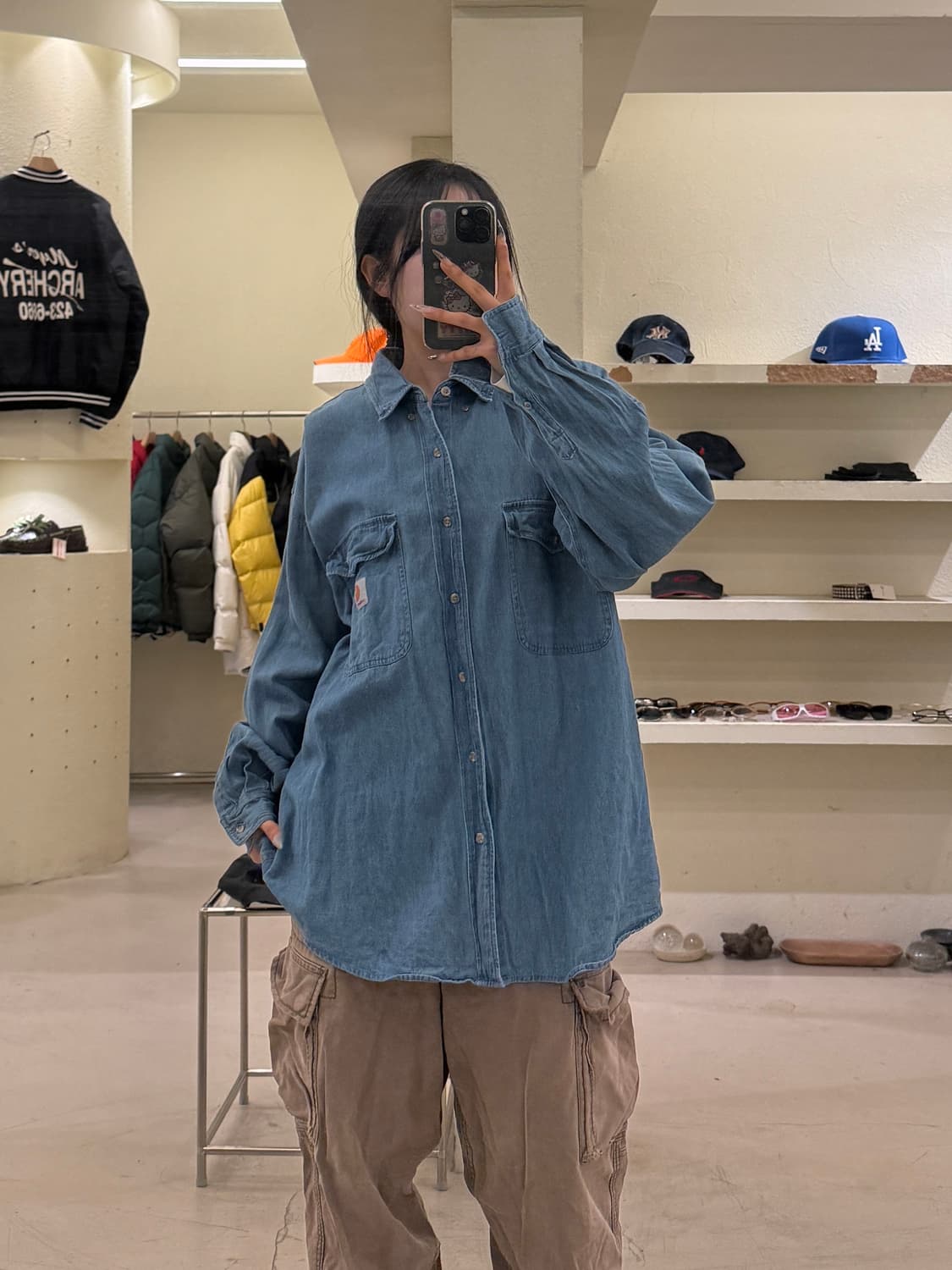 칼하트 데님 투포켓 셔츠 U877 상품이미지1