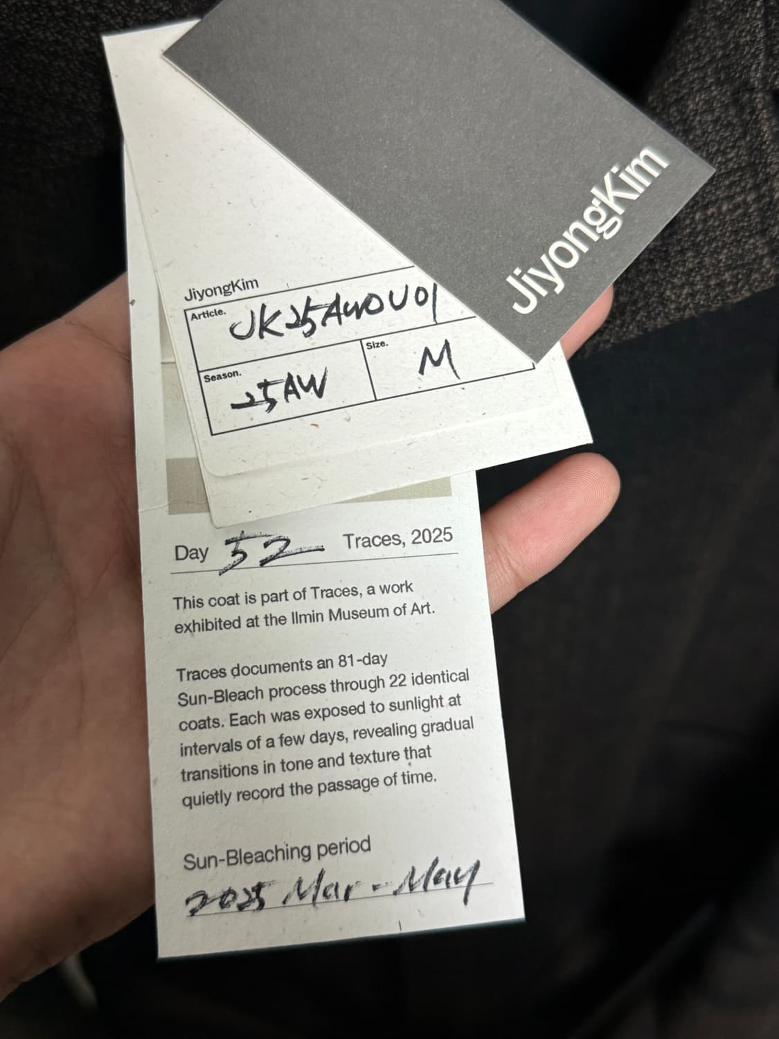 지용킴 25aw 일민미술관 선블리치 맥코트 DAY 52 M 상품이미지9