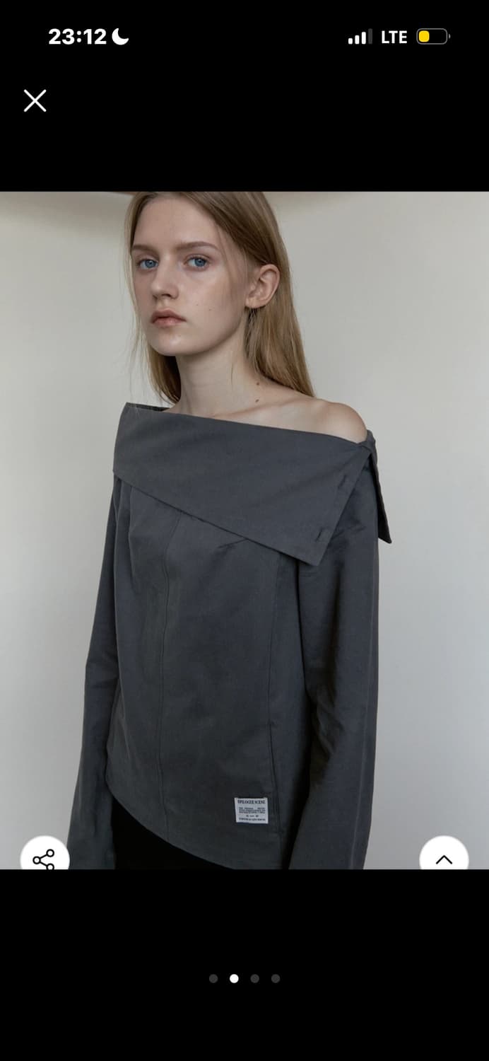 시눈 오프숄더 블라우스 (차콜) 상품이미지2