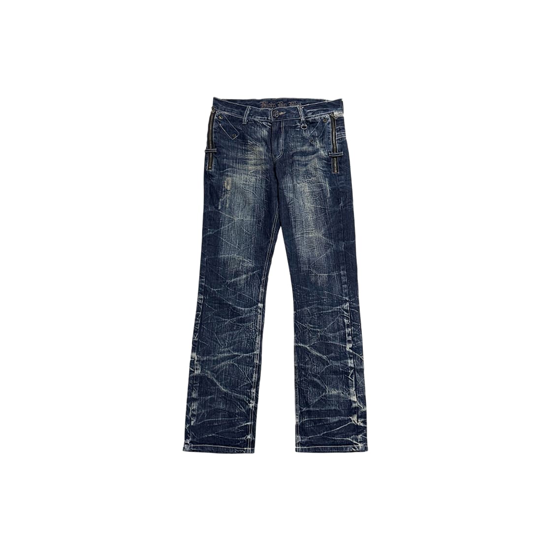BLOW BY BLUE Y2K 펑크 패치워크  데님 새깅팬츠 상품이미지1